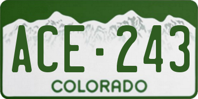 CO license plate ACE243