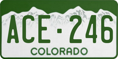CO license plate ACE246