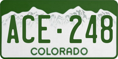 CO license plate ACE248