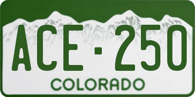 CO license plate ACE250