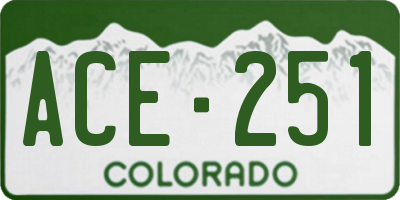 CO license plate ACE251