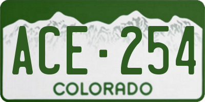 CO license plate ACE254