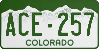 CO license plate ACE257