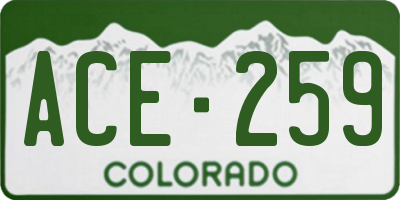 CO license plate ACE259