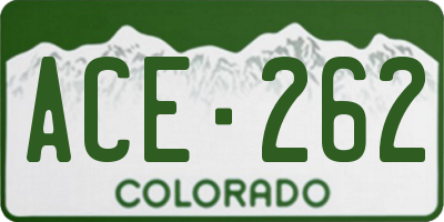 CO license plate ACE262