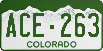 CO license plate ACE263