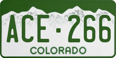 CO license plate ACE266