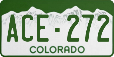 CO license plate ACE272