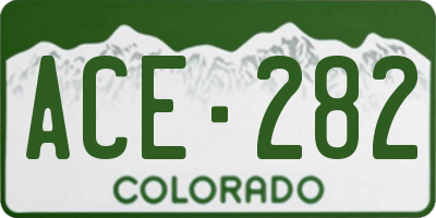 CO license plate ACE282