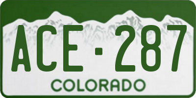CO license plate ACE287