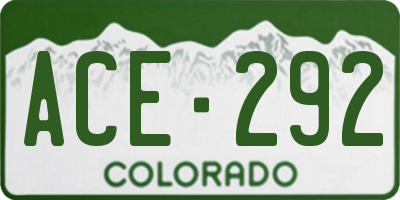 CO license plate ACE292