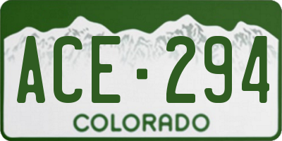 CO license plate ACE294