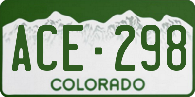 CO license plate ACE298
