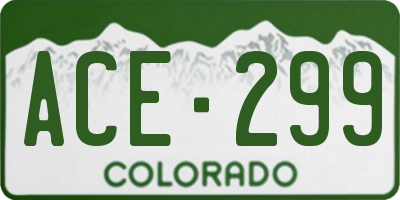 CO license plate ACE299
