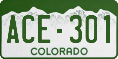 CO license plate ACE301