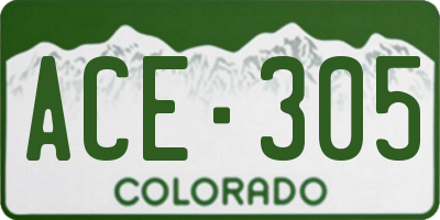 CO license plate ACE305