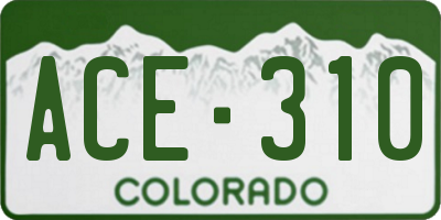 CO license plate ACE310