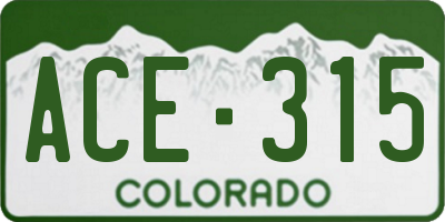 CO license plate ACE315