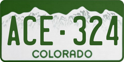 CO license plate ACE324