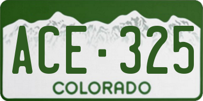 CO license plate ACE325