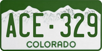 CO license plate ACE329