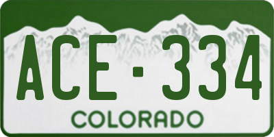 CO license plate ACE334