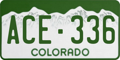 CO license plate ACE336