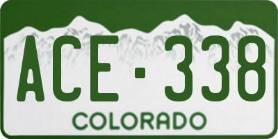 CO license plate ACE338