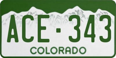 CO license plate ACE343