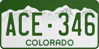 CO license plate ACE346