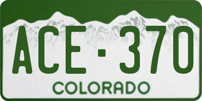 CO license plate ACE370