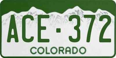 CO license plate ACE372