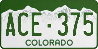 CO license plate ACE375