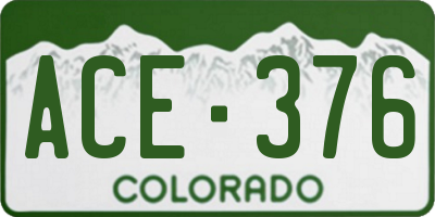 CO license plate ACE376