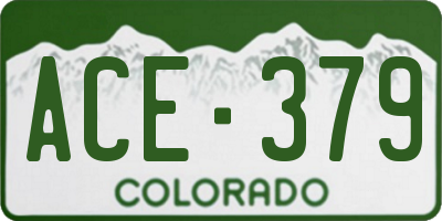 CO license plate ACE379
