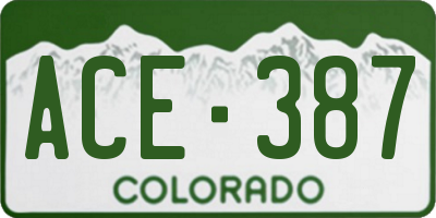 CO license plate ACE387