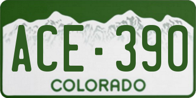 CO license plate ACE390