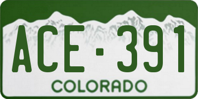 CO license plate ACE391