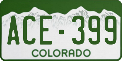 CO license plate ACE399