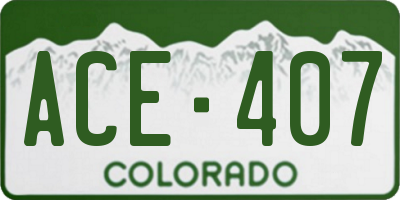 CO license plate ACE407