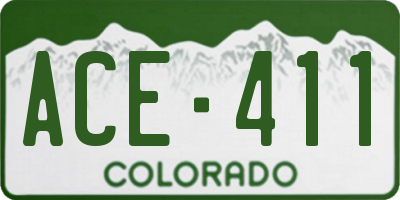 CO license plate ACE411