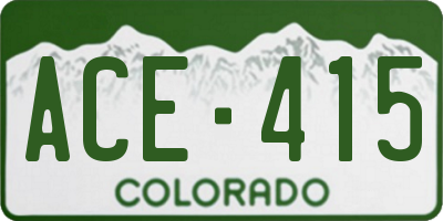 CO license plate ACE415