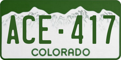 CO license plate ACE417