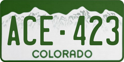 CO license plate ACE423