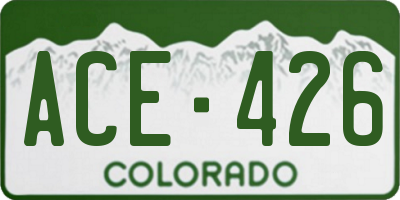 CO license plate ACE426