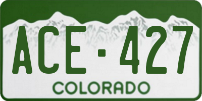 CO license plate ACE427