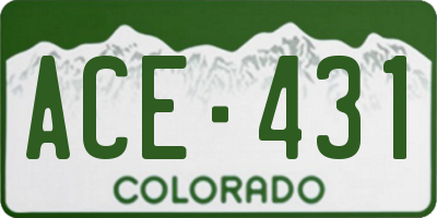 CO license plate ACE431