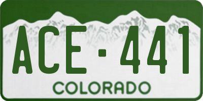 CO license plate ACE441