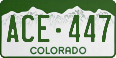 CO license plate ACE447