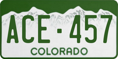 CO license plate ACE457
